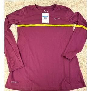 Nike Dri-Fit Long Sleeve Training Top Womens Medium Burgundy NWT